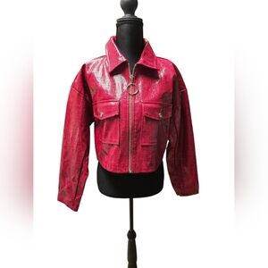 FUN FAUX CROC CROPPED JACKET